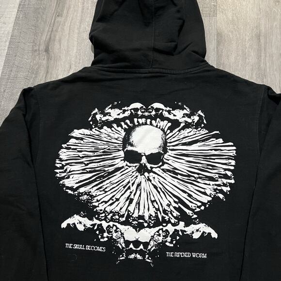 Svdden Death Hoodie Black/White Dubstep EDM The Skull Become The Ripened Worm S - Picture 4 of 5